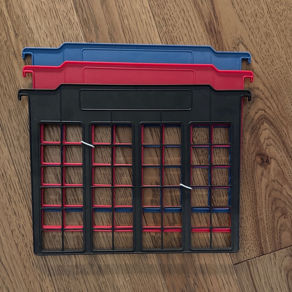 😊NEW! Plastic File Folder Frames in Black, Red & Blue